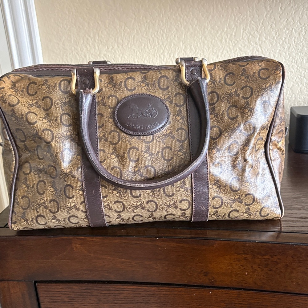 Celine Macadam Boston Vintage 
Bag - Brown Monogram | Made in Italy